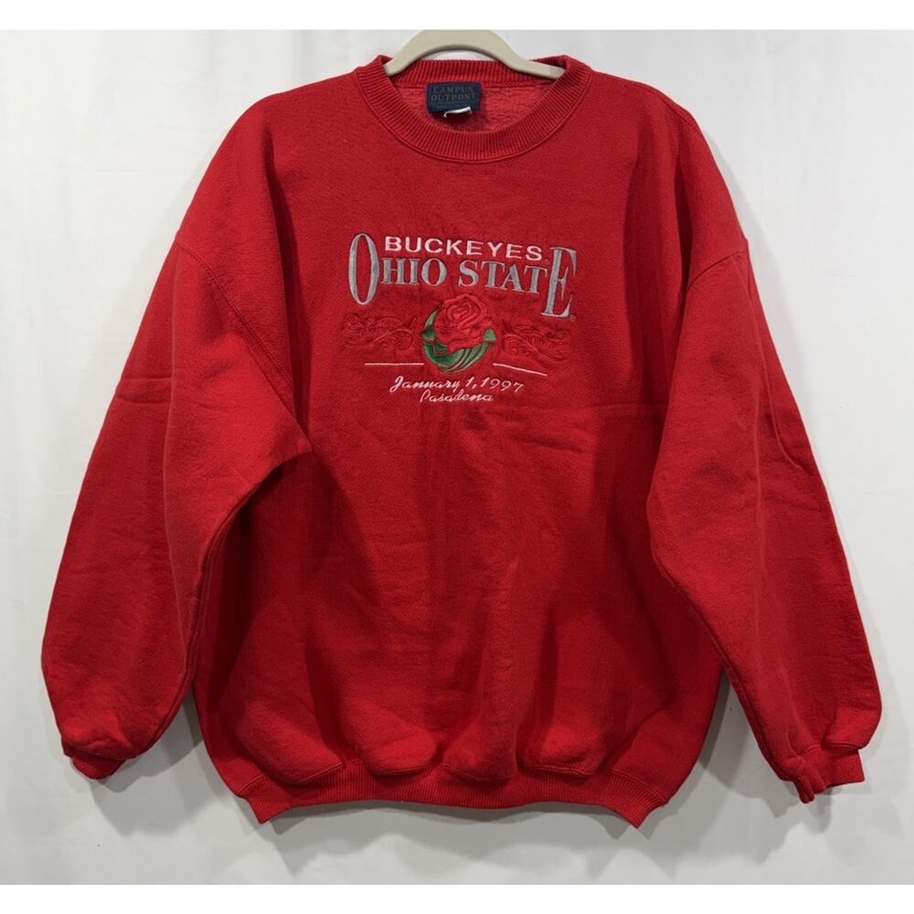 Vintage Ohio State Buckeyes Embroidered Vesi Sweatshirt Mens XLarge OSU Football